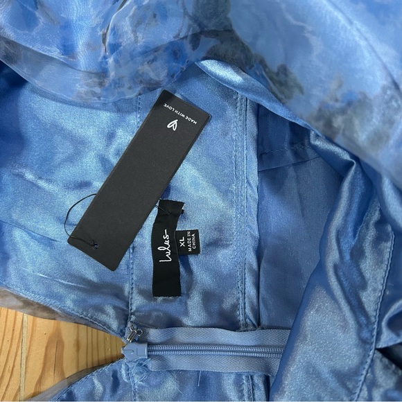 Lulus Garden of Passion Blue Floral Print Organza Maxi Dress - Picture 7 of 8